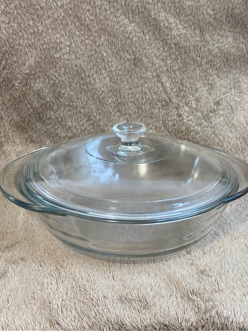 Vintage Anchor Hocking Ovenware 2 Quart Covered Glass Casserole Dish w/Lid